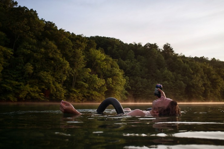 Fontana Lake - Floating on Bicycle Innertubes